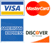 Visa, Mastercard, Discover, American Express